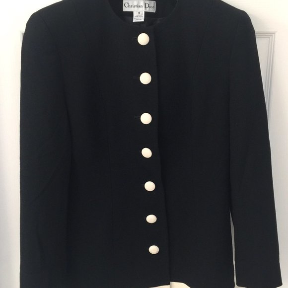 Christian Dior Classic, Black 100% Wool Blazer - Picture 8 of 13